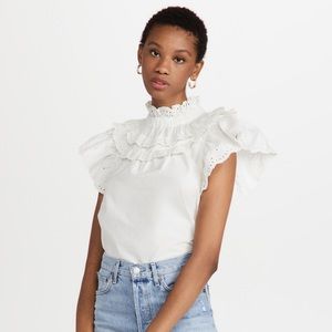 Sea Aurelie Eyelet Ruffle Tank